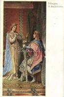 4 db RÉGI szignózott (Hauschild, Aigner) motívumlap; Wagner operák illusztrációja; Lohengrin és Tann...