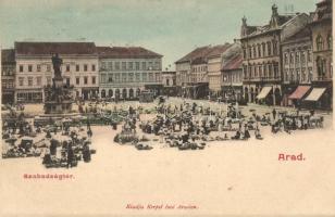 Arad, Szabadság tér, Weigl Adolf és társa és Herbstein Mór üzlete, Arrabia kávéház, kiadja Kerpel Izsó / square, shops, cafe