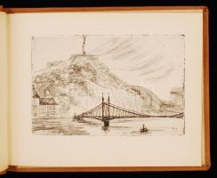 Budapest leporelló 10 db rézkarccal, papír, jelzés nélkül, 9×14 cm