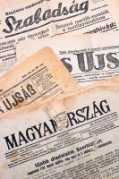 1914- 1948 Híres történelmi események a korabeli lapokban. (Újabb diadalaink Szerbiában. Wekerle kormány lemondása stb.) Hiányos ill. csak egyes oldalak az újságokból, 7db.