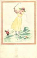 Golf playing lady, 'Excelsior Nr. 2095.'