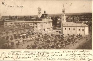 Nagyvárad, Új Városháza, piac, kiadja A. Sonnenfeld / new town hall, market place (EK)