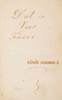 cc.1850 Török Sándor (amatőr költő) több, mint 150 kedvenc verse kéziratban, részben saját költemények, részben kortársak(?) versei .