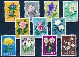 90 éves a modern Postaszolgálat; Virág 11 érték (747 hiányzik), Modern Mail Service; flower 11 stamps (747 missing)