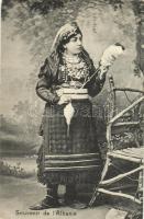 Albanian folklore, spinning woman (EK)