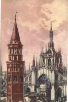 Milan, Dettaglio del Duomo, Campanile S Gottardo / dom, bell tower