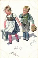 Austrian folklore, children, B.K.W.I. 982/4. s: K. Feiertag