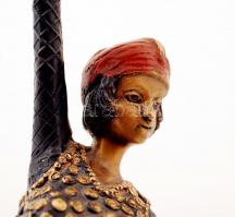 Keleti táncosnő, rezezett fém szobor, m: 45 cm