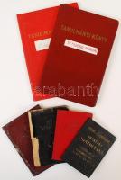 cca 1950-1960 Vegyes okmány tétel: vasúti igazolvány, személyi igazolvány, párttagsági könyv, leckekönyvek, összesen 6 db