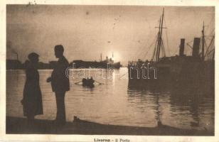 Livorno, port, steamship (EK)