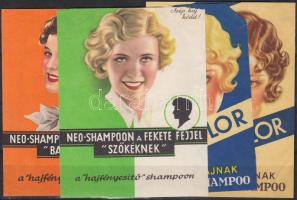 4 db színes sampon címke(elida Kamilloflor, Neo-shampoon a Fekete Fejjel)