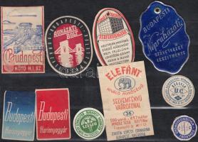 10 db ruhaipari reklámcédula (Budapesti Ruházati Szaküzletek, Budapesti Harisnyagyár, Újpesti Cérnagyár stb.)
