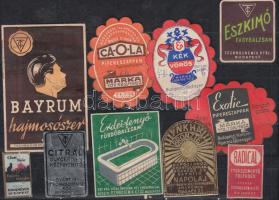 10 db régi kozmetikumokkal kapcsolatos reklámcédula (Eszkimó fagybalzsam, Caola pipereszappan, Bayrum hajmosószer, stb.)