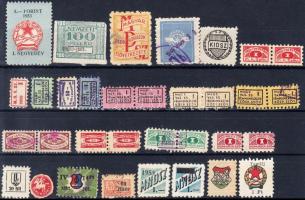 33 db tagdíjbélyeg (MNDSZ, KIOSZ, Magyar Pedagógusok Szövetkezete stb.)