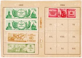 8 db tagdíjbélyeg tagsági könyv belső lapján