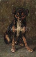 Junge Hunde / Puck, the dog, Erpaco Faksimile-Ölgemähle Serie 13/5., artist signed