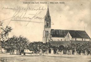 Csák, Csákova, Katolikus templom, üzletek; kiadó Séra testvérek / catholic church, shops (r)