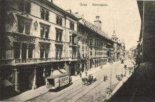 Graz, Herrengasse; Verlag L. Strohschneider / street, furniture transporter cart