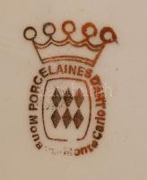 Principauté de Monaco, jubileumi porcelán hamutál a monacói hercegi pár portréjával, matricás, jelze...