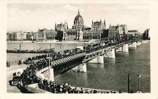 Budapest, Kossuth híd - 2 db 50-es évekbeli képeslap