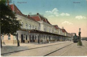 Nagyvárad, pályaudvar, vasútállomás, gőzmozdony / railway station, locomotive (EK)