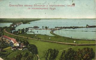 Belgrade, Beograd; view from Topcider hill, panoramacard in two pieces (b)
