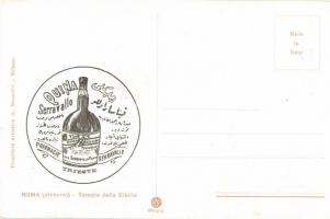 Rome, Roma; Tempio della Sibilla / temple, Vino di China ferruginoso Serravallo advertisement on the...