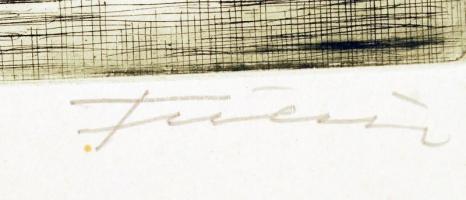 Olvashatatlan jelzéssel: Vajdahunyad vára. Rézkarc, papír, 29×38 cm