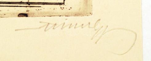 Hincz Gyula (1904-1986): Tánc. Rézkarc, papír, jelzett, 23×32 cm