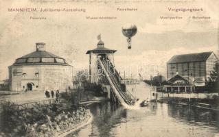 1907 Mannheim, Jubiläums-Ausstellung, Vergnügungspark; Wasserrutschbahn / anniversary exposition