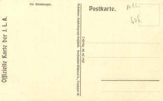 Parseval vor dem Aufstieg; Offizielle Karte der J. L. A. / balloon take-off