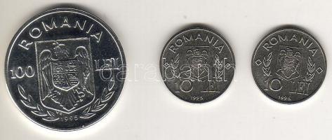 Románia 1995. 10L + 10L variáns "N" + 100L Ag "FAO" sor T:BU+BU+PP