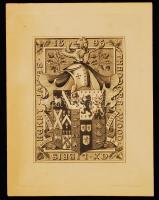 Jelzés nélkül: Ex libris Henry James Theodore Wood 1896, rézmetszet, papír, 12×8,5 cm