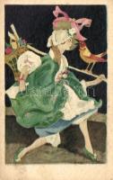 Art Deco Italian art postcard Degami No. 1044. s: Marcello Dudovich