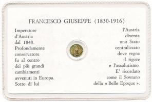 Ausztria DN "1915. 1K Ferenc József" Au modern mini pénz laminált díszcsomagolásban (0.2g/...