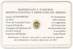 Mexikó DN "I. Miksa" Au modern mini pénz laminált díszcsomagolásban (0.2g/0.333/11mm) T:BU...