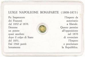 Franciaország DN "1862A 50Fr III. Napóleon" Au modern mini pénz laminált díszcsomagolásban...