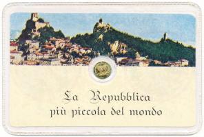 San Marino DN Au modern mini pénz laminált díszcsomagolásban (0.333) T:BU San Marino ND Au modern mini coin, laminated (0.333) C:BU