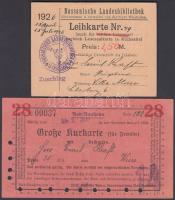 1916-1928 Vegyes okmány tétel, 6 db (Feldpostkarte, Leihkarte, Kurkarte stb.)