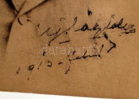 Újházi Ede (1841-1915)  magyar színész, jellemkomikus aláírása fotólapon