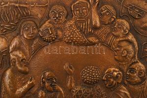 Samu Géza (1947-1990): Kőműves Kelemen, falra akasztható kisplasztika, Arany János "Kőmíves Kel...