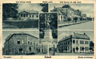 Putnok, Gróf Serényi kastély és állami polgári iskola, Városháza, Királyi Járásbíróság, Pongó Kálmán üzlete (Rb)