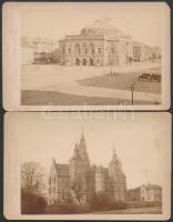 Koppenhága. National Theater, Rosenborg Schloss. 2 db Keményhátú régi fotó. 11x17cm