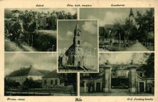 Mór, szüret, Római katolikus templom, Erzsébet tér, Fő utca, Gróf Lamberg kastély, Özv. Szakatsits Gyuláné kiadása (EB)