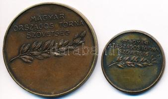 Damkó József (1872-1955) / Exner Károly (1850-1919) DN "Magyar Országos Torna Szövetség" Br emlékérem pár (30mm,45mm) T:2