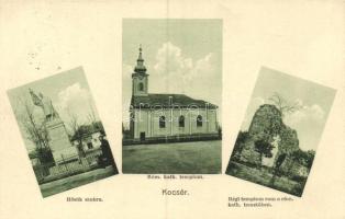 Kocsér, Régi templom rom, Római katolikus templom és temető