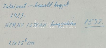 1927 Kerny István (1879-1963): Balaton, zalai part, bazalt hegyek, feliratozott vintage fotóművészet...