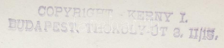 cca 1940 Kerny István (1879-1963): Budapest, Városligeti tó, Vajdahunyad vára, pecséttel jelzett, vi...