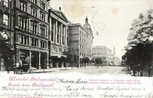 1899 Budapest V. Nemzeti Színház és Kossuth Lajos utca Dober Ede üzletével (EB)