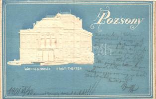 Pozsony, Városi színház / theatre, Emb. (gluemark)